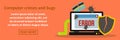 Computer crimes and bugs banner horizontal concept Royalty Free Stock Photo
