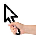 Computer cursor in hand