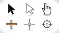 Computer Cursor and Target Pointer Icons Set Royalty Free Stock Photo