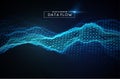 Computer data flow background. Vector EPS 10. Big data network technology wave. Royalty Free Stock Photo