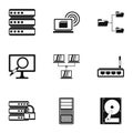 Computer data icons set, simple style Royalty Free Stock Photo