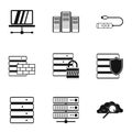 Computer data icons set, simple style Royalty Free Stock Photo