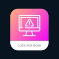 Computer, Data, Information, Internet, Security Mobile App Button. Android and IOS Line Version Royalty Free Stock Photo