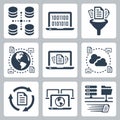 Computer data related icon set Royalty Free Stock Photo