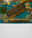 Computer DDR RAM module memory, random access memory onboard. Computer detail, close-up, DDRII module is extracted from Royalty Free Stock Photo