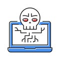 computer death programm color icon vector illustration