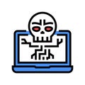 computer death programm color icon vector illustration