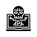 computer death programm glyph icon vector illustration