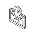 computer death programm isometric icon vector illustration