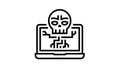 computer death programm line icon animation