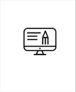 Computer with design line icon,vector best line icon. Royalty Free Stock Photo