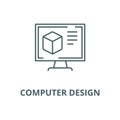 Computer design line icon, vector. Computer design outline sign, concept symbol, flat illustration Royalty Free Stock Photo