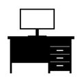 Computer desk simple icon