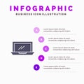 Computer, Desktop, Device, Hardware, Pc Solid Icon Infographics 5 Steps Presentation Background Royalty Free Stock Photo