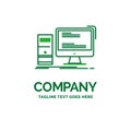 Computer, desktop, gaming, pc, personal Flat Business Logo templ Royalty Free Stock Photo