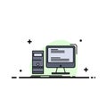 Computer, desktop, gaming, pc, personal Flat Color Icon Vector Royalty Free Stock Photo