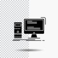 Computer, desktop, gaming, pc, personal Glyph Icon on Transparent Background. Black Icon Royalty Free Stock Photo