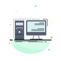 Computer, desktop, hardware, workstation, System Flat Color Icon Vector Royalty Free Stock Photo