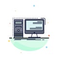 Computer, desktop, hardware, workstation, System Flat Color Icon Vector Royalty Free Stock Photo