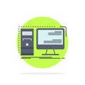 Computer, desktop, hardware, workstation, System Flat Color Icon Vector Royalty Free Stock Photo