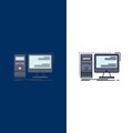 Computer, desktop, hardware, workstation, System Flat Color Icon Vector Royalty Free Stock Photo