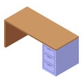 Computer desktop icon, isometric style Royalty Free Stock Photo