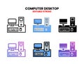 Computer Desktop icon set with different style Royalty Free Stock Photo
