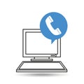 Computer desktop telephone communication social network Royalty Free Stock Photo