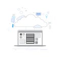 Computer Device Data Cloud Storage Security Thin Line