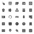 Computer device elements vector icons set Royalty Free Stock Photo