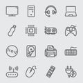 Computer device line icon