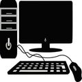 Computer device, mouse, keyboard,cpu, monitor Royalty Free Stock Photo