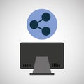 Computer device sharing network icon Royalty Free Stock Photo
