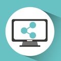 Computer device sharing network icon Royalty Free Stock Photo