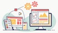 Computer and devices, responsive design, web development, tech, Vector Design, Generative AI Royalty Free Stock Photo