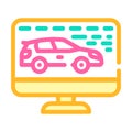 computer diagnostics of cars color icon vector illustration