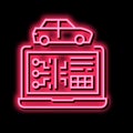 computer diagnostics neon glow icon illustration