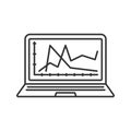 Computer diagnostics service linear icon