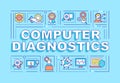 Computer diagnostics word concepts blue banner