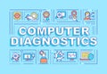 Computer diagnostics word concepts blue banner