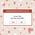 Computer Dialogue Box Happy Valentines Day