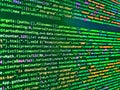 Computer digital background. Programmer working in computer screen. Abstract computer script code. Failure in the program, blue