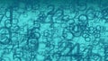 Computer digital data streaming, many transparent numbers Royalty Free Stock Photo