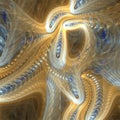 Computer digital fractal art abstract factals crazy small bubbles in bright curves