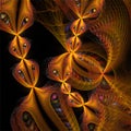 Computer digital fractal art abstract factals futuristic yellow orange organism