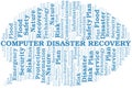 Computer Disaster Recovery typography vector word cloud. Royalty Free Stock Photo