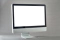 Computer display with blank white screen Royalty Free Stock Photo