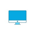 Computer display color line icon. Front view. Royalty Free Stock Photo