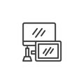 Computer display and Graphic tablet line icon Royalty Free Stock Photo