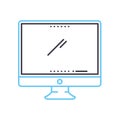 computer display line icon, outline symbol, vector illustration, concept sign Royalty Free Stock Photo